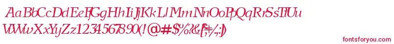 フォントNewjournalCyrillicItalic – 白い背景に赤い文字