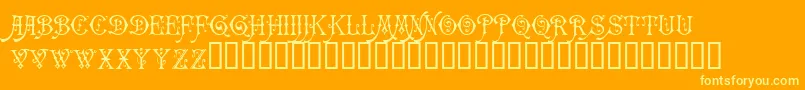 Carmencita-Schriftart – Gelbe Schriften auf orangefarbenem Hintergrund