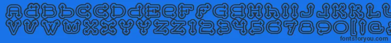 BeltermegaoutlineitcTt Font – Black Fonts on Blue Background