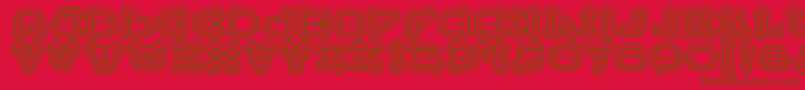 BeltermegaoutlineitcTt Font – Brown Fonts on Red Background
