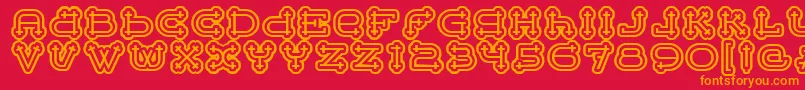 BeltermegaoutlineitcTt Font – Orange Fonts on Red Background
