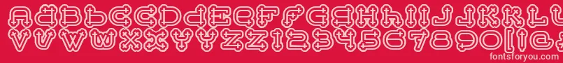 BeltermegaoutlineitcTt Font – Pink Fonts on Red Background