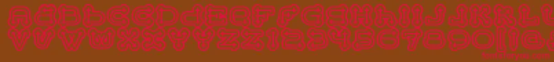BeltermegaoutlineitcTt Font – Red Fonts on Brown Background