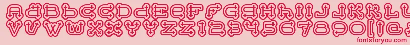 フォントBeltermegaoutlineitcTt – ピンクの背景に赤い文字