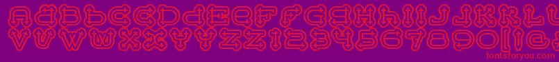 BeltermegaoutlineitcTt Font – Red Fonts on Purple Background