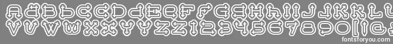 フォントBeltermegaoutlineitcTt – 灰色の背景に白い文字