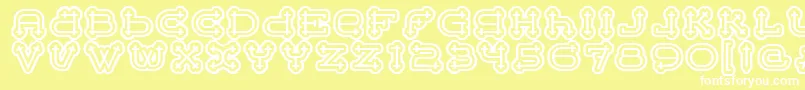 BeltermegaoutlineitcTt Font – White Fonts on Yellow Background