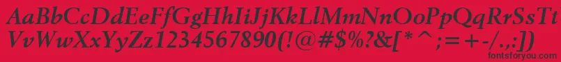 Revival565BoldItalicBt Font – Black Fonts on Red Background