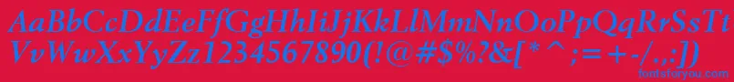 Revival565BoldItalicBt Font – Blue Fonts on Red Background