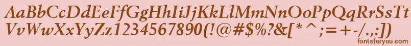 Revival565BoldItalicBt Font – Brown Fonts on Pink Background