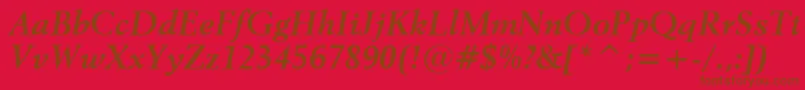 Revival565BoldItalicBt Font – Brown Fonts on Red Background