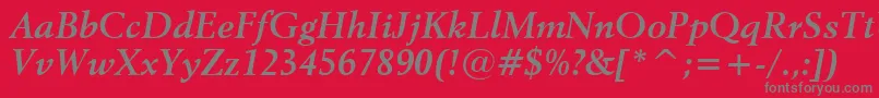 Revival565BoldItalicBt Font – Gray Fonts on Red Background