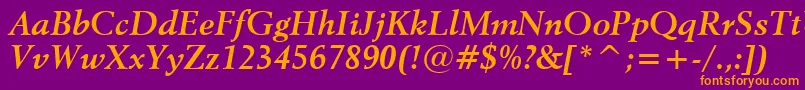 Revival565BoldItalicBt Font – Orange Fonts on Purple Background