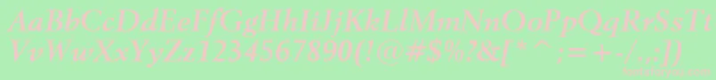 Revival565BoldItalicBt Font – Pink Fonts on Green Background