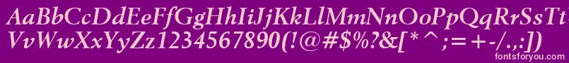 Revival565BoldItalicBt Font – Pink Fonts on Purple Background