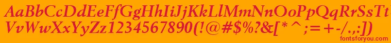 Revival565BoldItalicBt Font – Red Fonts on Orange Background