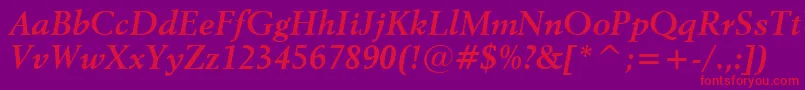 Revival565BoldItalicBt Font – Red Fonts on Purple Background