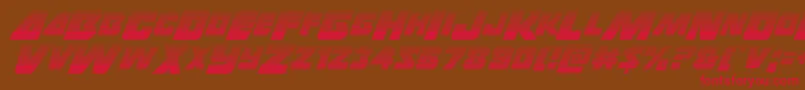 Thunderstrikegrad-Schriftart – Rote Schriften auf braunem Hintergrund
