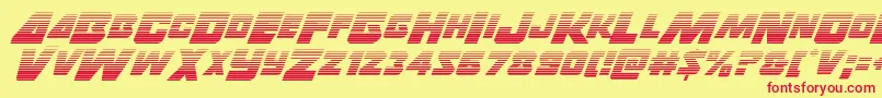 Thunderstrikegrad Font – Red Fonts on Yellow Background