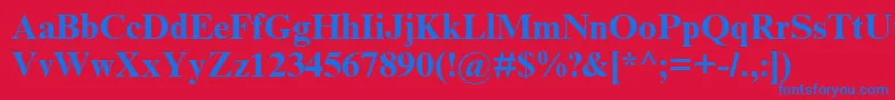 TimesNrCyrMtBold Font – Blue Fonts on Red Background