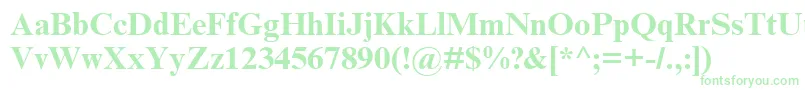 TimesNrCyrMtBold Font – Green Fonts on White Background