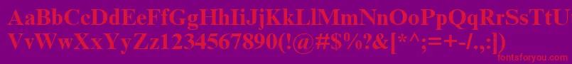 TimesNrCyrMtBold Font – Red Fonts on Purple Background