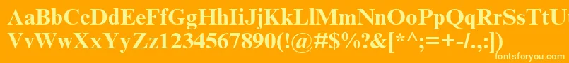 Czcionka TimesNrCyrMtBold – żółte czcionki na pomarańczowym tle