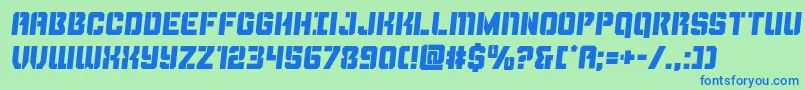 Thundertroopersemital Font – Blue Fonts on Green Background