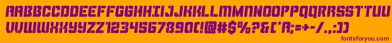 Thundertroopersemital Font – Purple Fonts on Orange Background