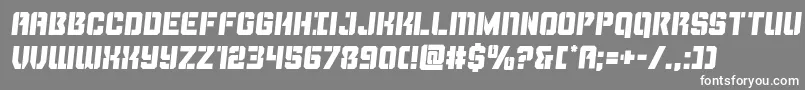 Thundertroopersemital-Schriftart – Weiße Schriften auf grauem Hintergrund