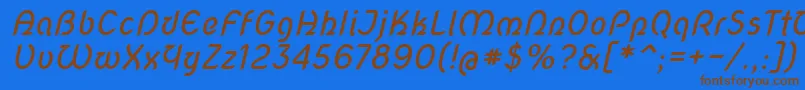 Czcionka Novascript – brązowe czcionki na niebieskim tle