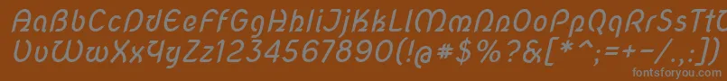 Novascript-Schriftart – Graue Schriften auf braunem Hintergrund