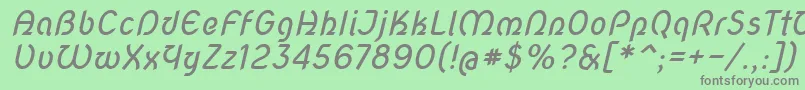 フォントNovascript – 緑の背景に灰色の文字