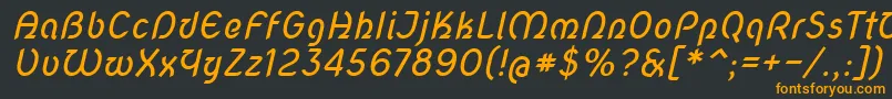 フォントNovascript – 黒い背景にオレンジの文字