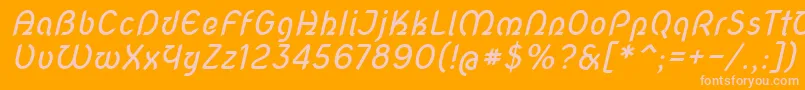 Weitere Informationen zur Novascript-Schriftart Novascript-Schriftart – Rosa Schriften auf orangefarbenem Hintergrund