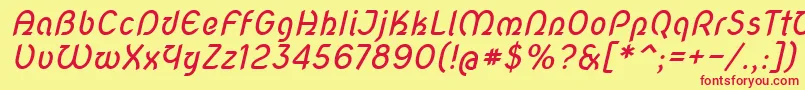 Novascript Font – Red Fonts on Yellow Background