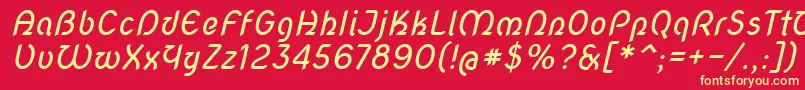 Novascript Font – Yellow Fonts on Red Background