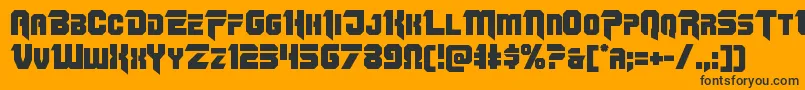 Omegaforce11-Schriftart – Schwarze Schriften auf orangefarbenem Hintergrund