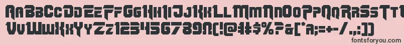 Omegaforce11-Schriftart – Schwarze Schriften auf rosa Hintergrund