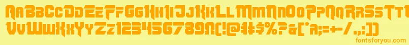 Omegaforce11-fontti – oranssit fontit keltaisella taustalla