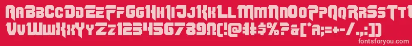 Omegaforce11-fontti – vaaleanpunaiset fontit punaisella taustalla