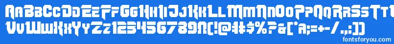 Omegaforce11 Font – White Fonts on Blue Background