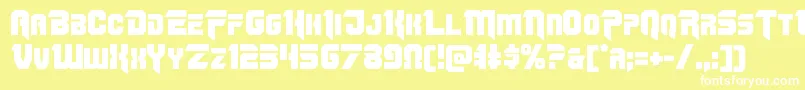 Шрифт Omegaforce11 – белые шрифты на жёлтом фоне