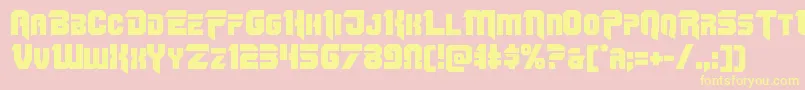 Omegaforce11-Schriftart – Gelbe Schriften auf rosa Hintergrund