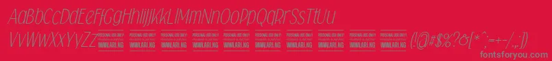 Falkinsansitalicpersonal Font – Gray Fonts on Red Background