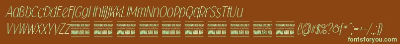 Falkinsansitalicpersonal Font – Green Fonts on Brown Background