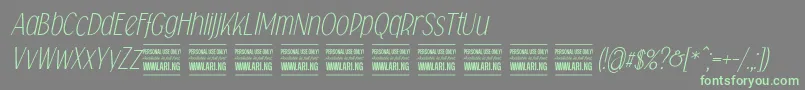 フォントFalkinsansitalicpersonal – 灰色の背景に緑のフォント