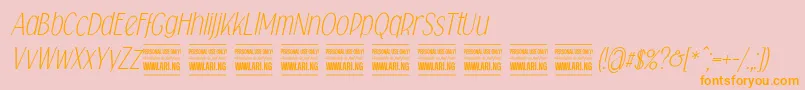 Fonte Falkinsansitalicpersonal – fontes laranjas em um fundo rosa