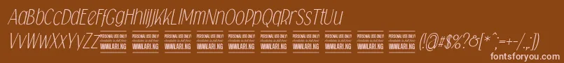 Falkinsansitalicpersonal Font – Pink Fonts on Brown Background