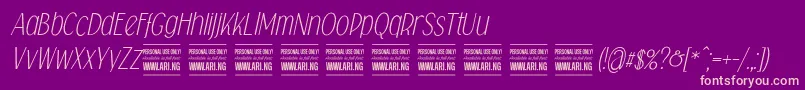 Saiba mais sobre a fonte Falkinsansitalicpersonal Fonte Falkinsansitalicpersonal – fontes rosa em um fundo violeta